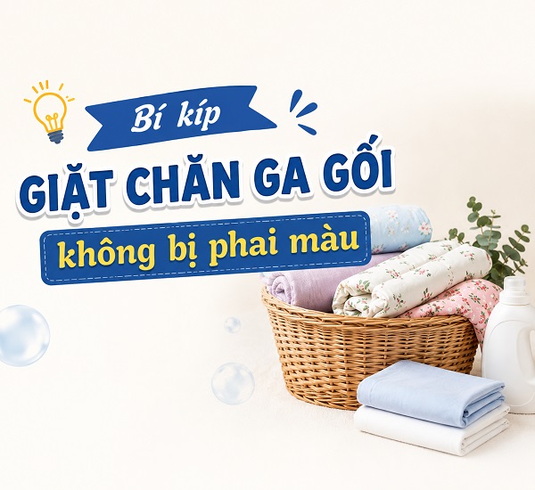 Cách giặt chăn ga gối không bị phai màu