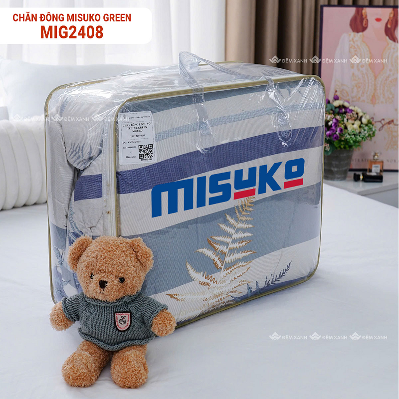 Chăn đông Misuko Green sử dụng chất liệu an toàn và thân thiện với mọi đối tượng