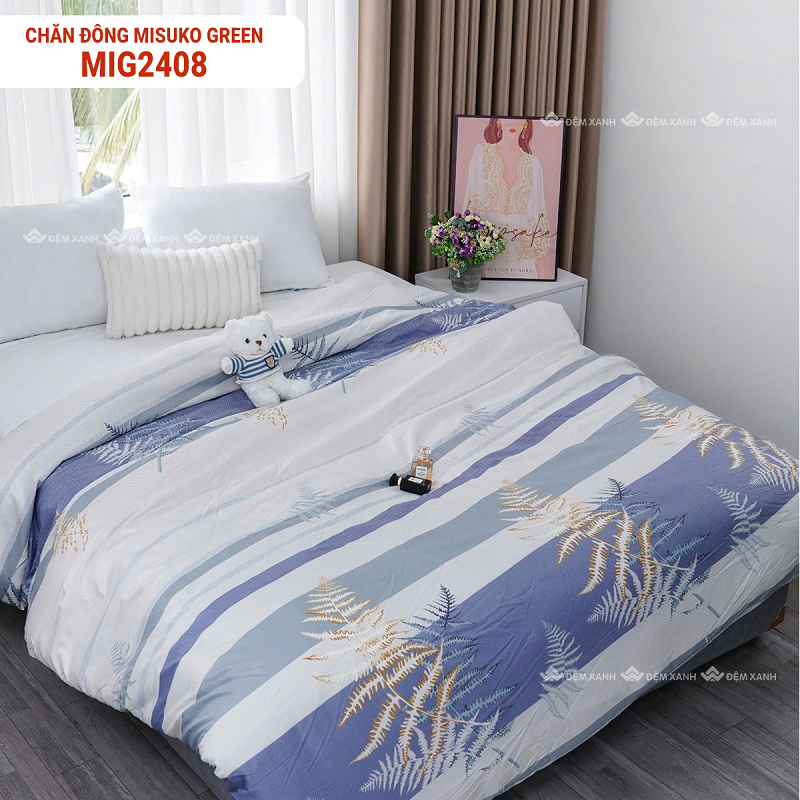 Chăn đông Nhật Bản Misuko Green MIG2408 với thiết kế tinh tế cùng khả năng giữ ấm vượt trội