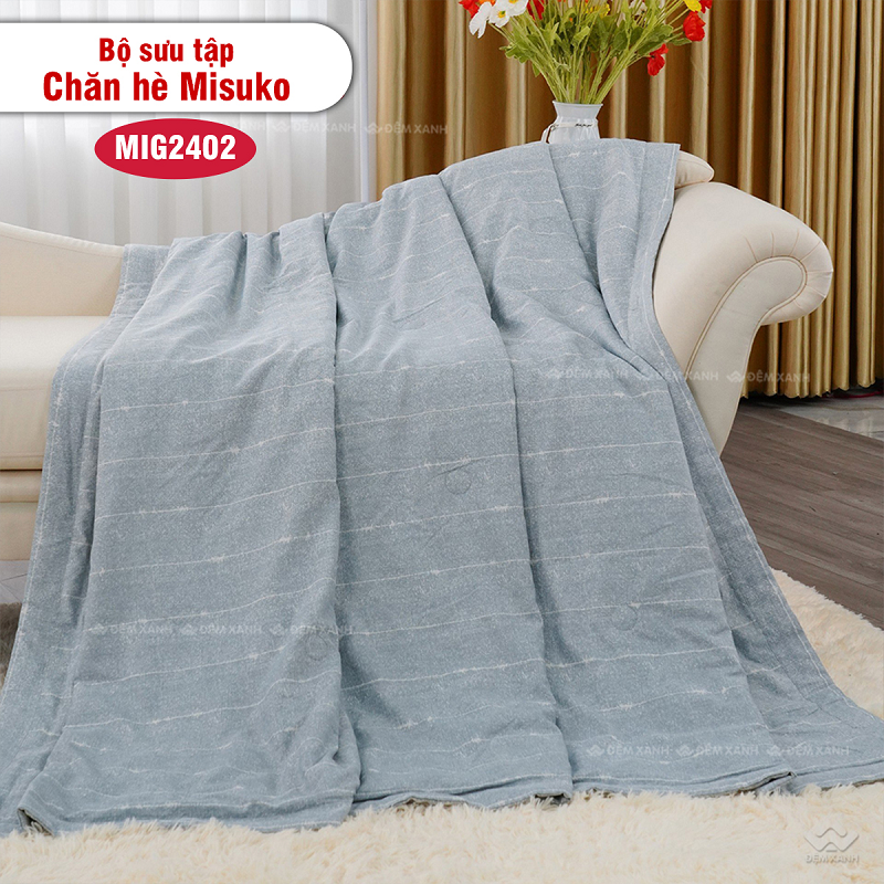 Chăn hè Misuko Green sở hữu thiết kế nhã nhặn cùng chất liệu cao cấp