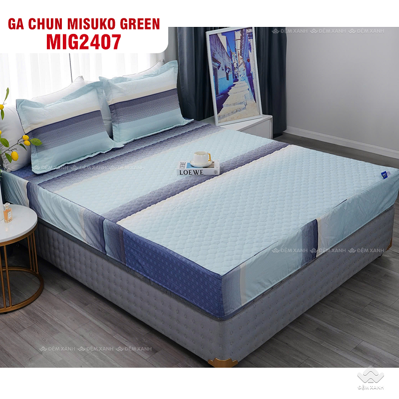 Ga gối Misuko Green sở hữu thiết kế thanh lịch cùng chất liệu mềm mịn thoáng mát