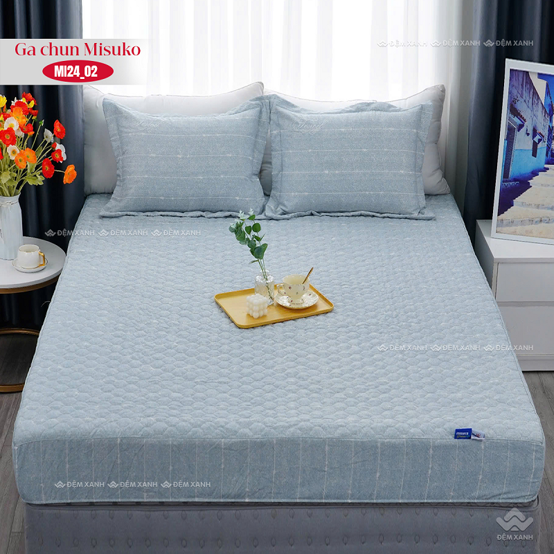 Bộ ga gối Misuko Green gồm ga và vỏ gối đồng bộ nổi bật với thiết kế tinh tế